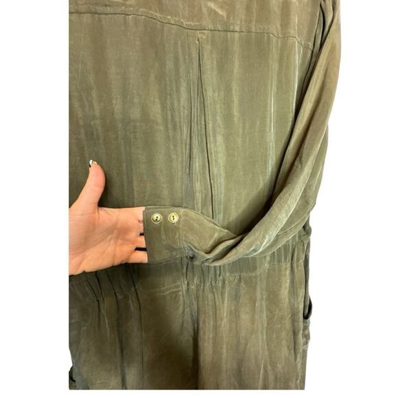 Revolve Sen 100% Silk Gunther Jumpsuit in Army Green Medium - Picture 5 of 10